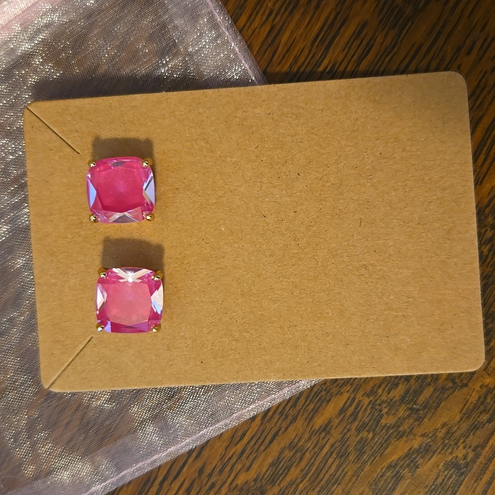 ♦️Pink Faceted Stud Earrings  FINAL PRICE♦️